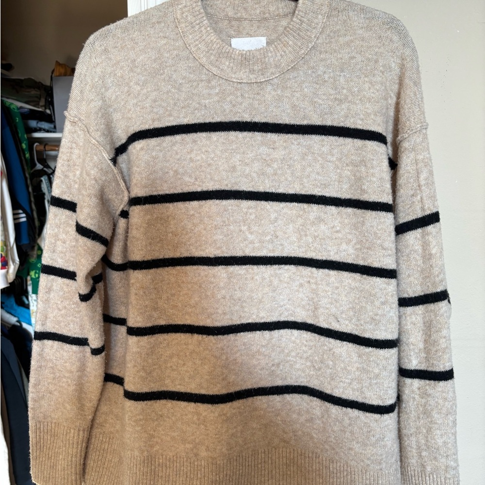Black and tan aerie striped sweater XXS